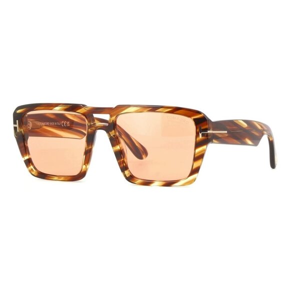 New TOM FORD Redford Havana Square FT1153/S 55E Sunglasses Women - Picture 1 of 4